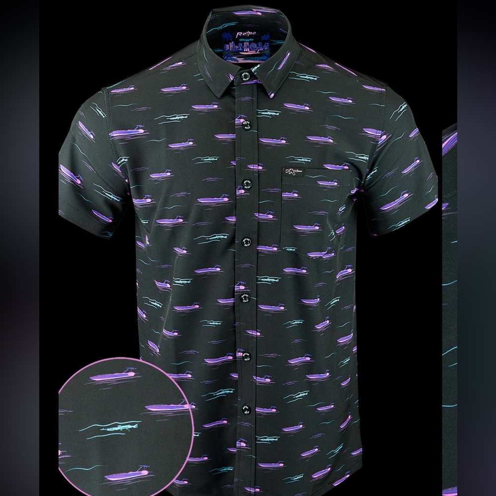 Retro rifle smuggler button shirt - XXL